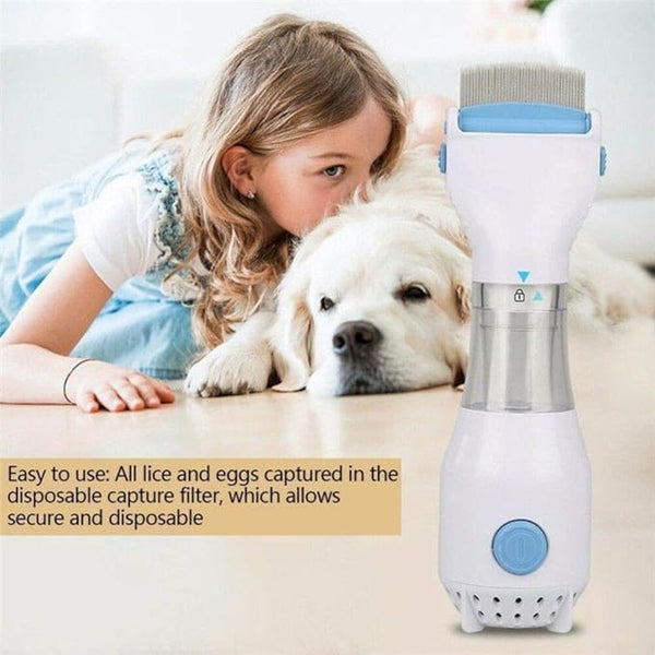 Electric Flea Lice Removal Comb Tool with 3 Capture Filters for Pet Dog and Cat