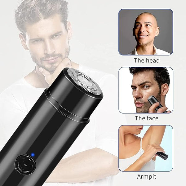 Mini Portable Electric Shaver, Wet and Dry Use Rotary Men's Women's Shaver