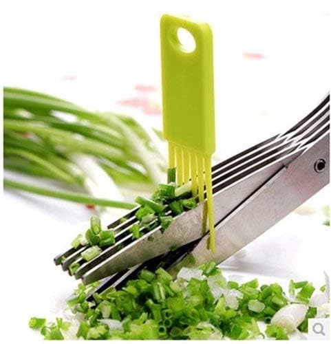 Multi-Functional Stainless Steel Kitchen Vegetable 5 Blade Scissor (Pack of 1)