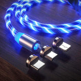 LED Magnetic Charging Cable 3 in 1 Streamer Light Fast Charging Cable